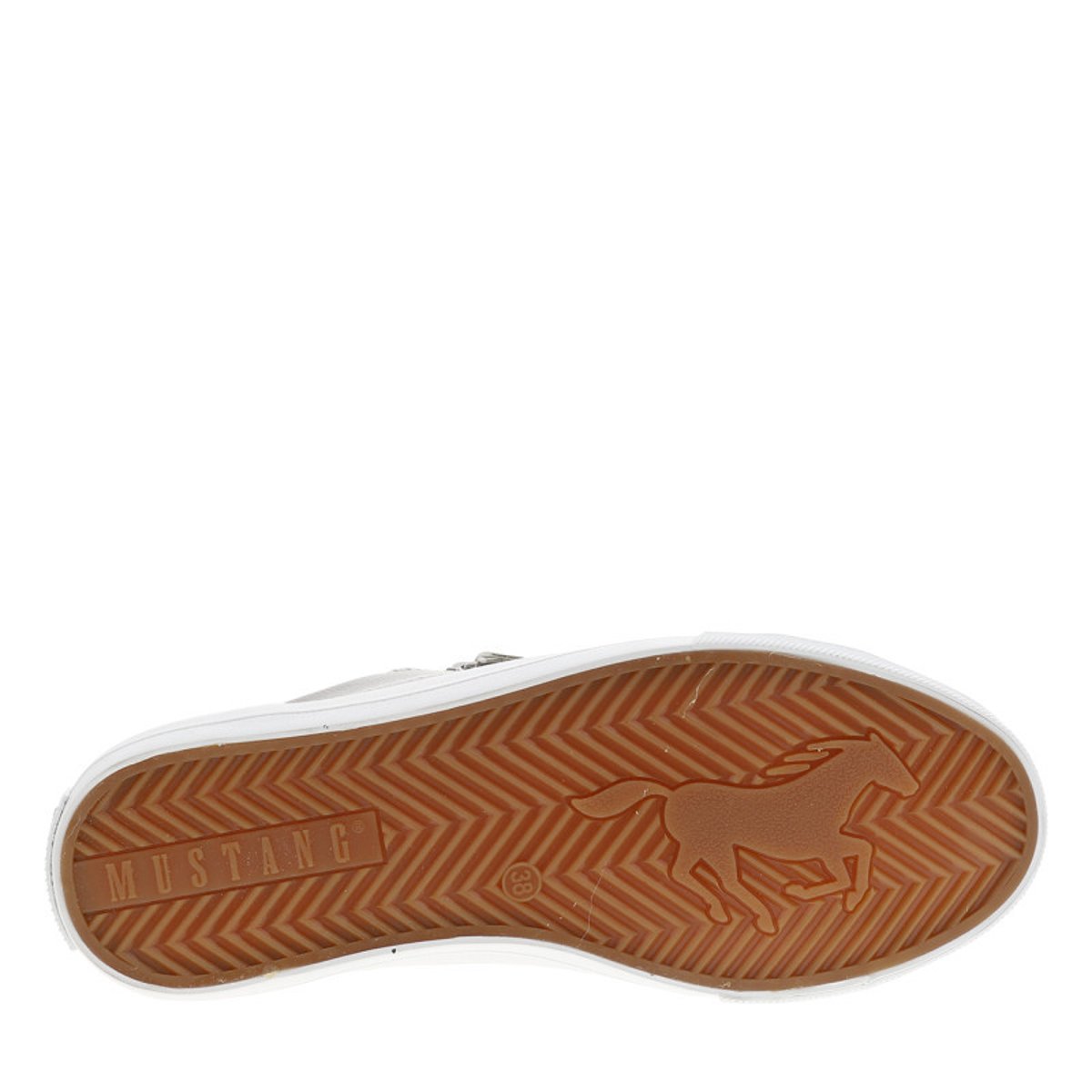 Tennis grises à semelle plate avec des lacets et un zip latéral gris, MUSTANG