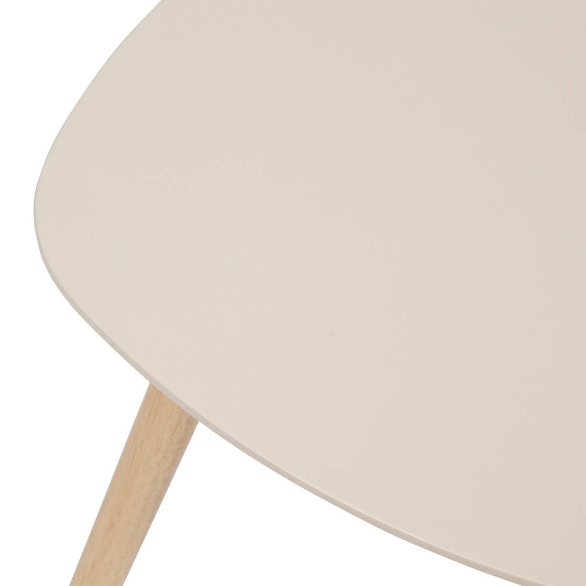 Lot de 3 tables gigognes triangulaires en bois sur pieds compas MILEO beige, ATMOSPHERA