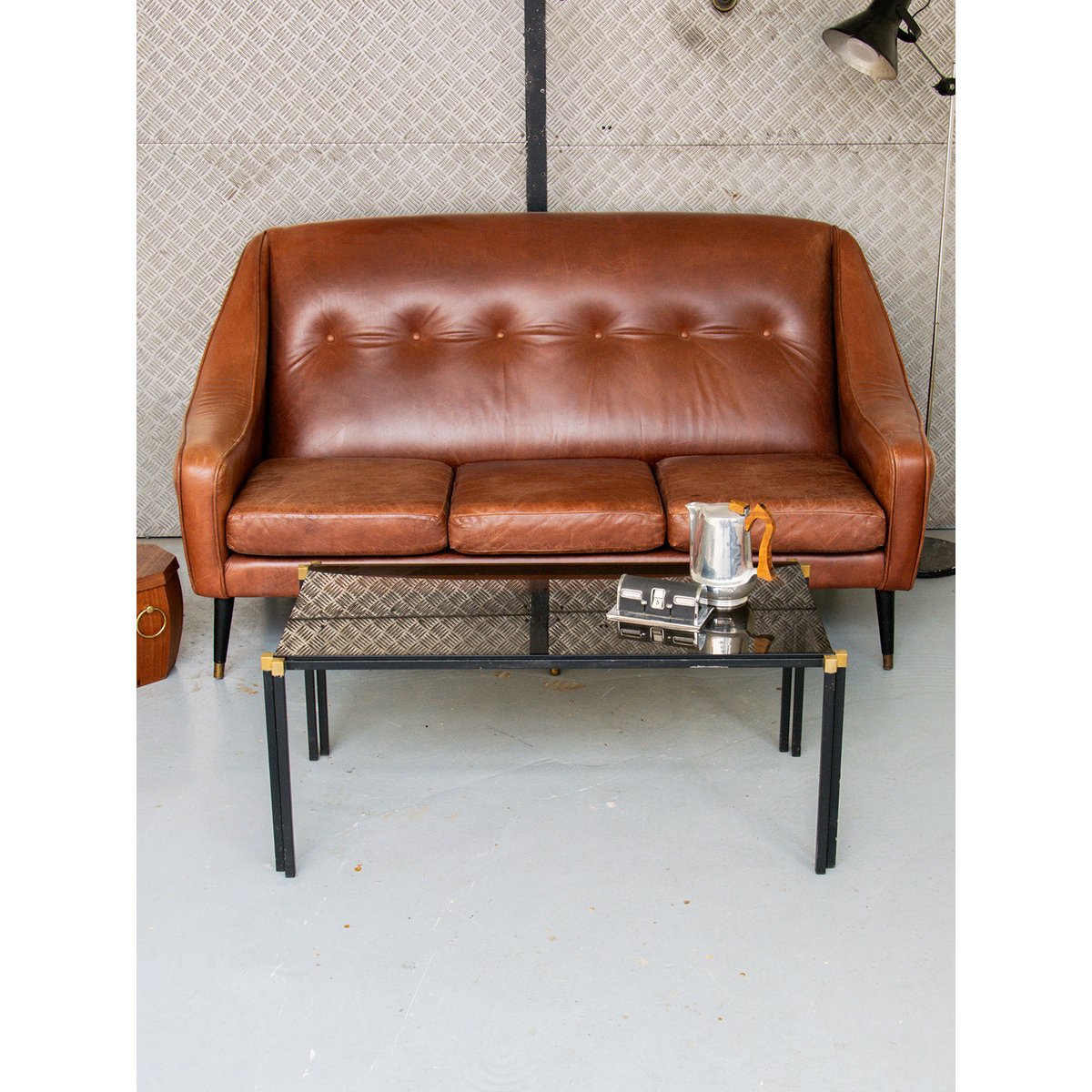 Table basse en métal Donna N°121 - Bon état noir, DEBONGOUT