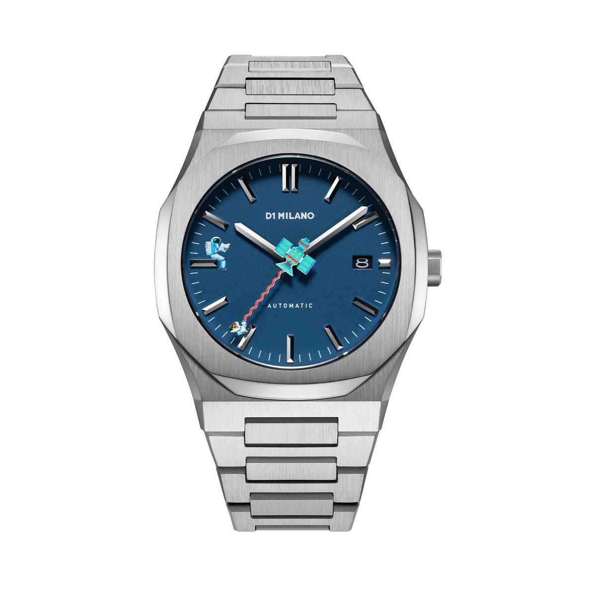 Montre Analogique  ULTRA THIN argenté bleu argenté, D1 MILANO