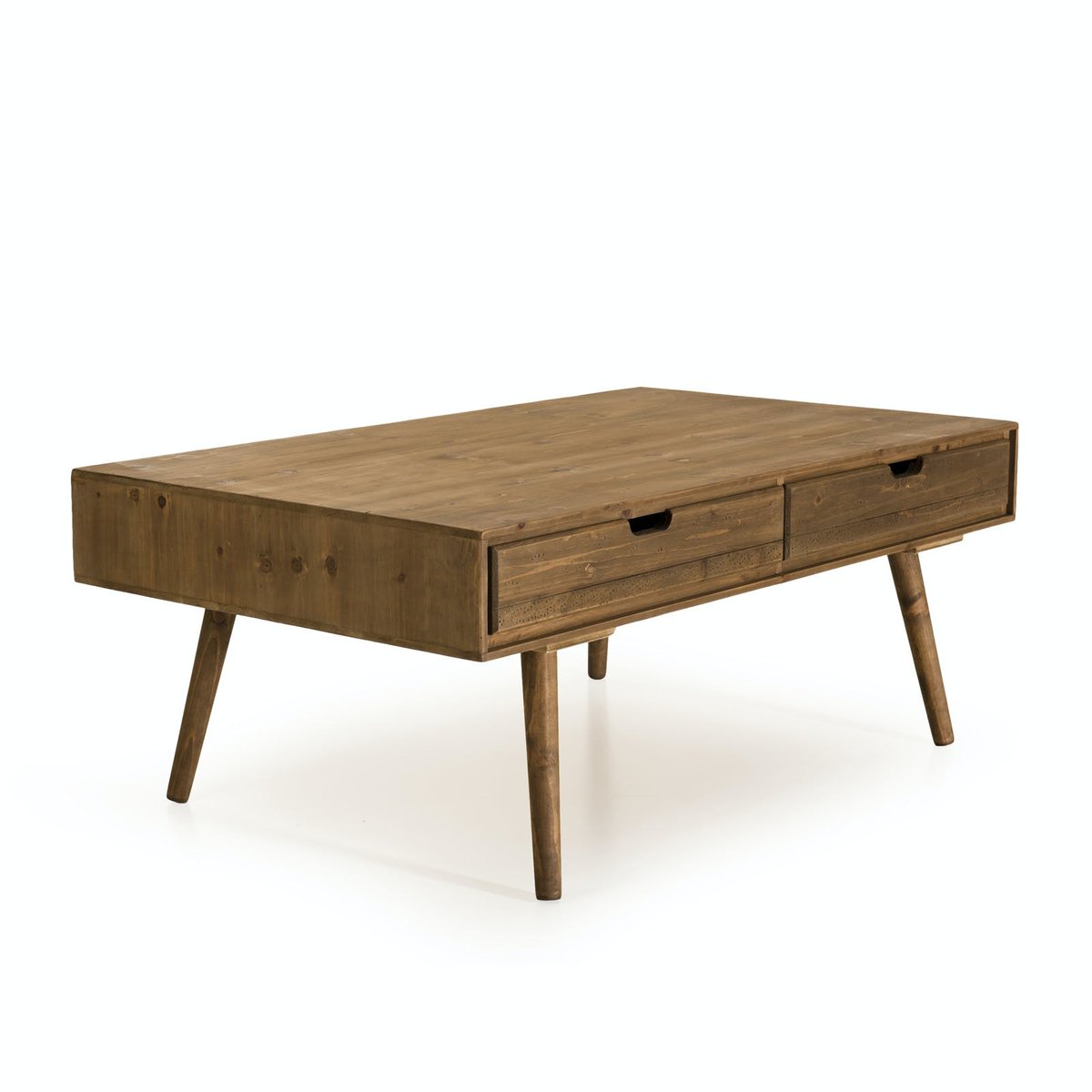Table basse scandinave avec tiroirs en bois LIMA bois naturel, PIER IMPORT