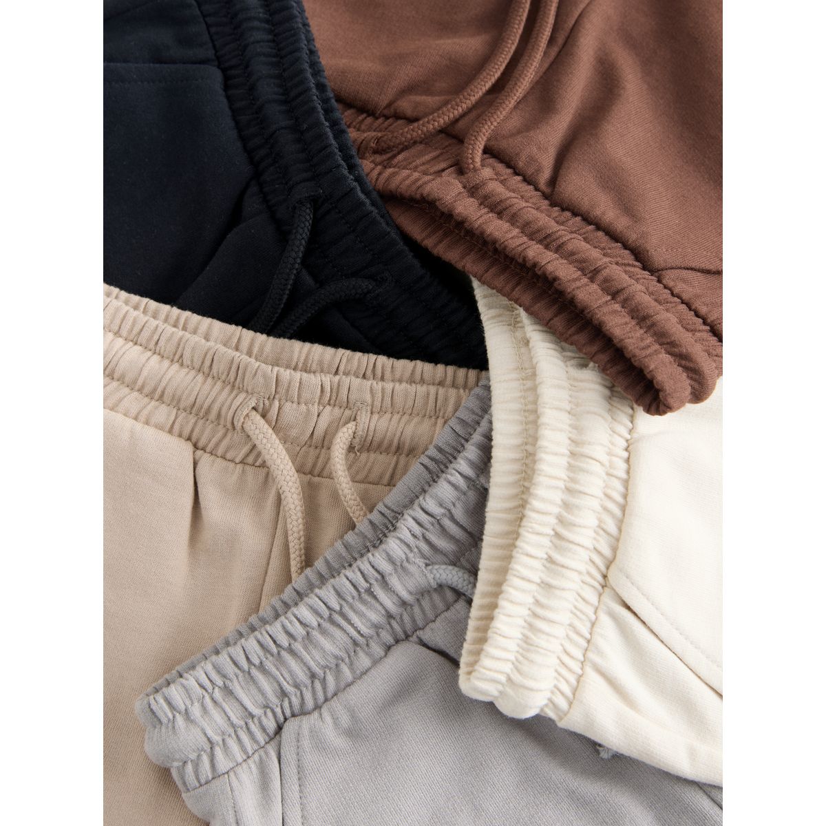 Shorts en jersey, lot de 5 brun chocolat/noir/pierre/gris, NEXT