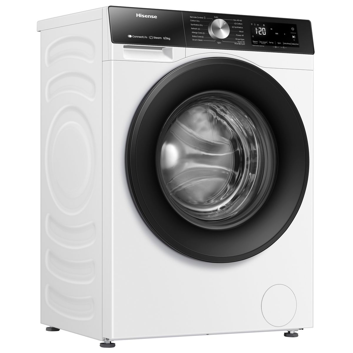 Lave linge séchant hublot WD3S8043BW3 PureJetWash couleur unique, HISENSE