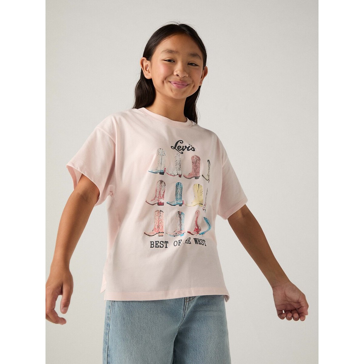 T-shirt manches courtes, print devant rose, LEVI'S KIDS
