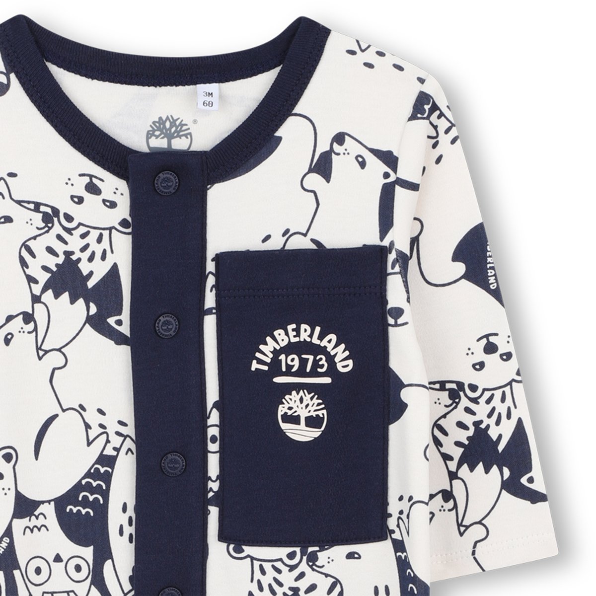 Pyjamas en coton imprimé indigo blue, TIMBERLAND
