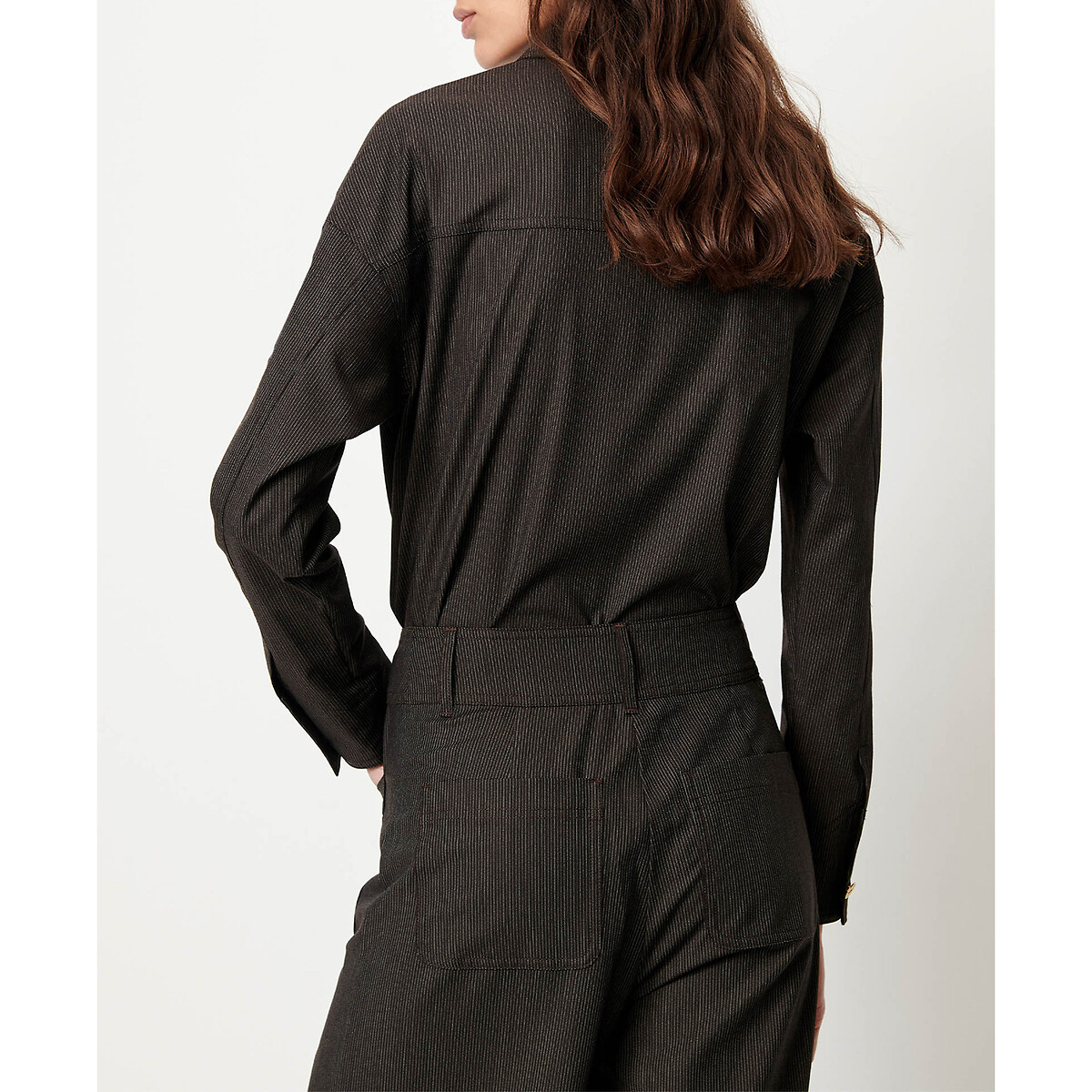 Manhatti Fine Striped Wide Leg Trousers brown, SESSUN
