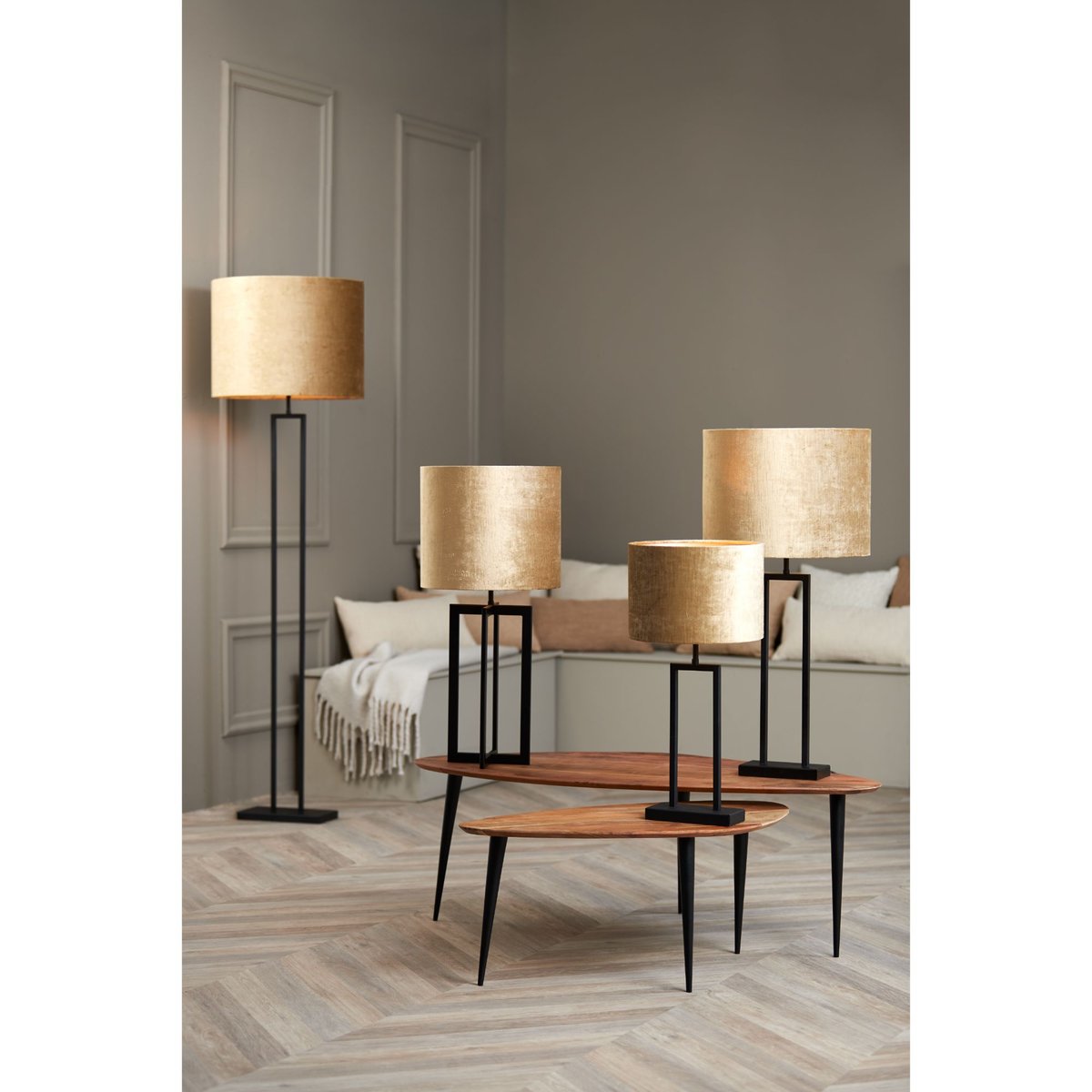 Abat-Jour Textiles GEMSTONE bronze, LIGHT & LIVING 