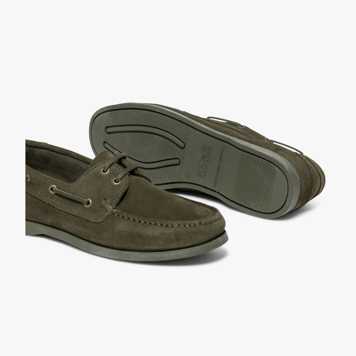 Mocassin en cuir DAN vert kaki, BOCAGE