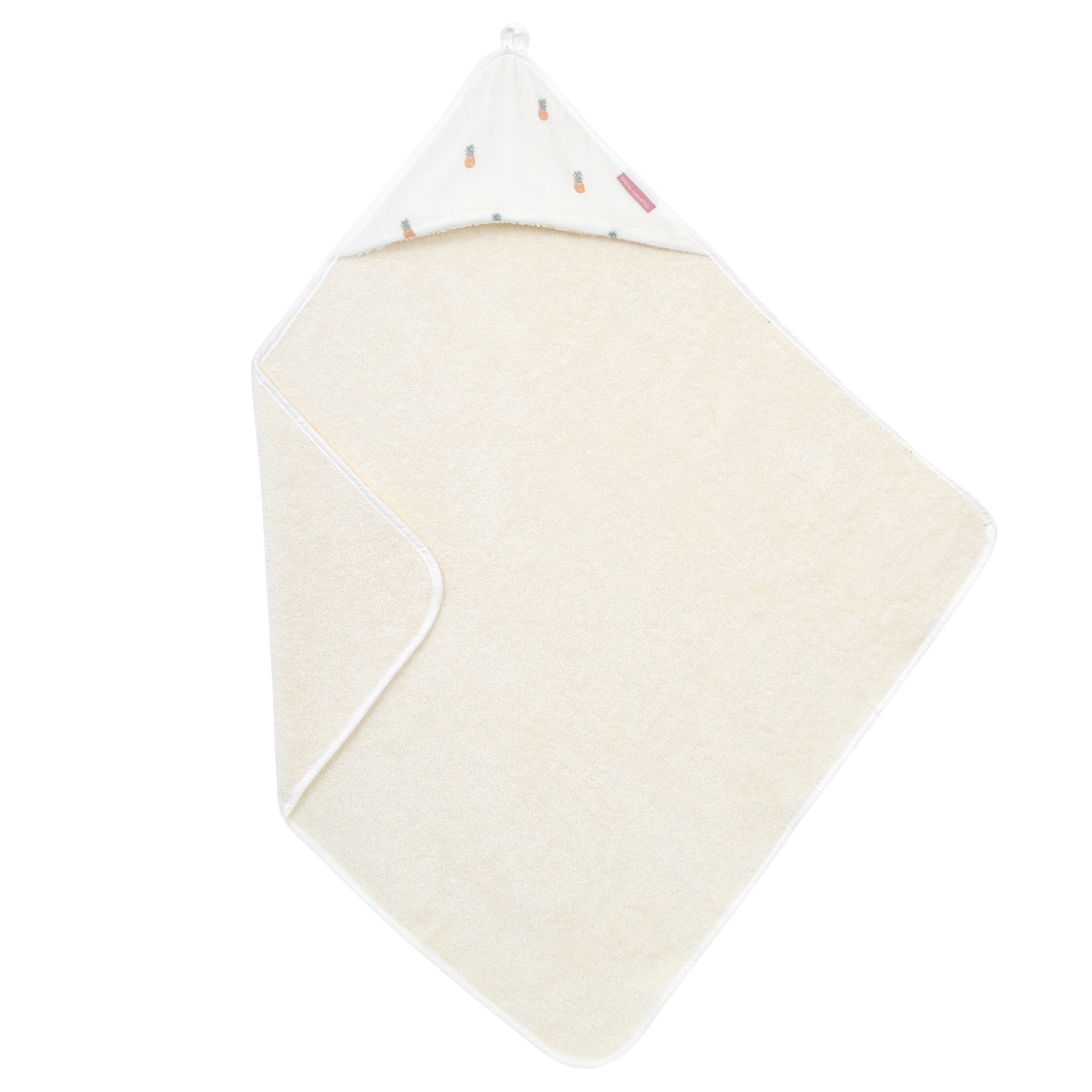 Cape de bain coton bio ANANAS ecru, LITTLE CREVETTE
