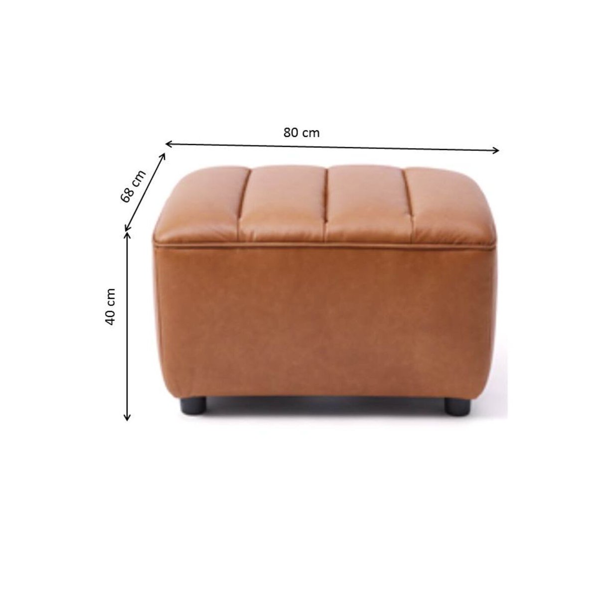 Repose-pieds en cuir, MODI noir, KARE DESIGN