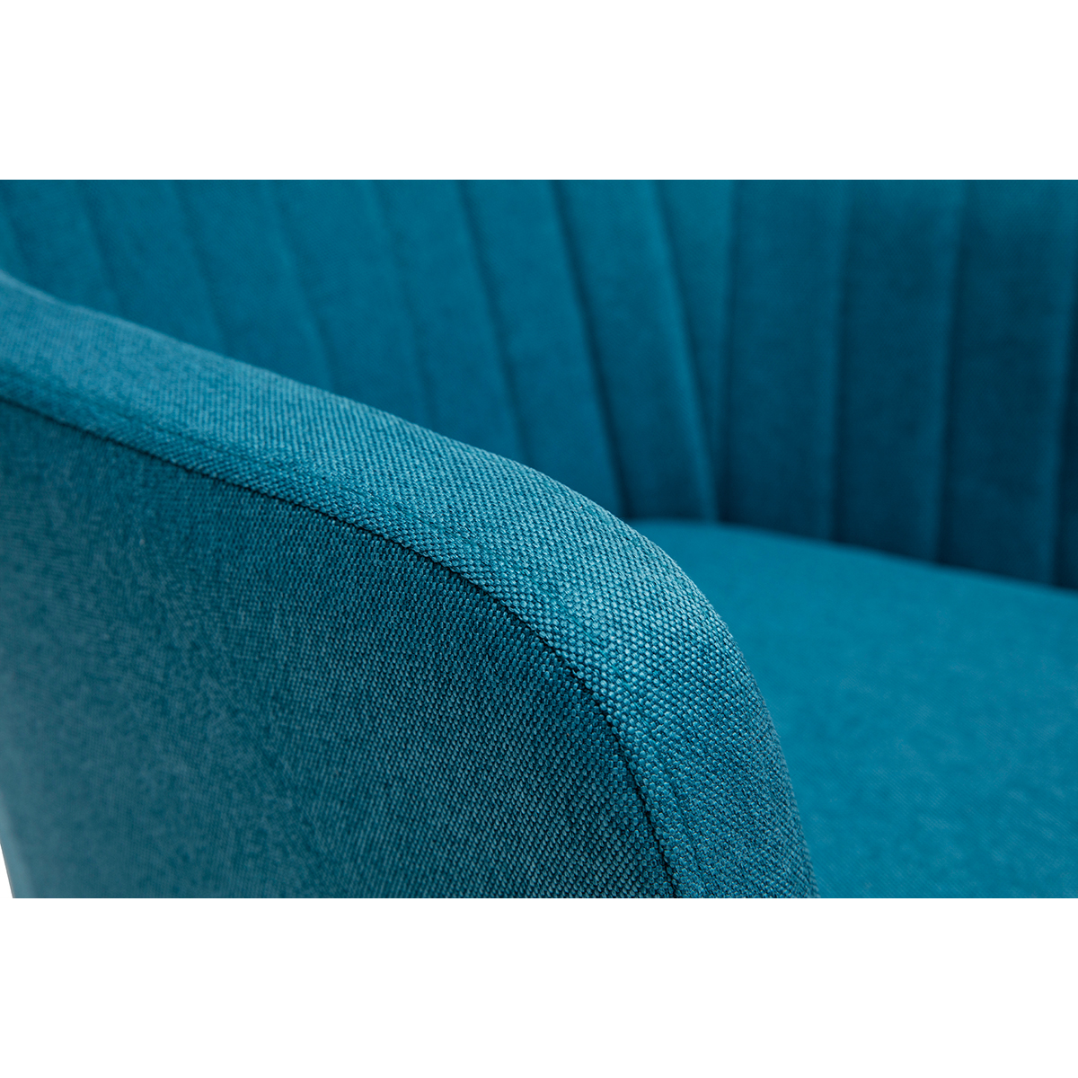 Chaise scandinave en tissu et bois ALEYNA bleu canard, MILIBOO