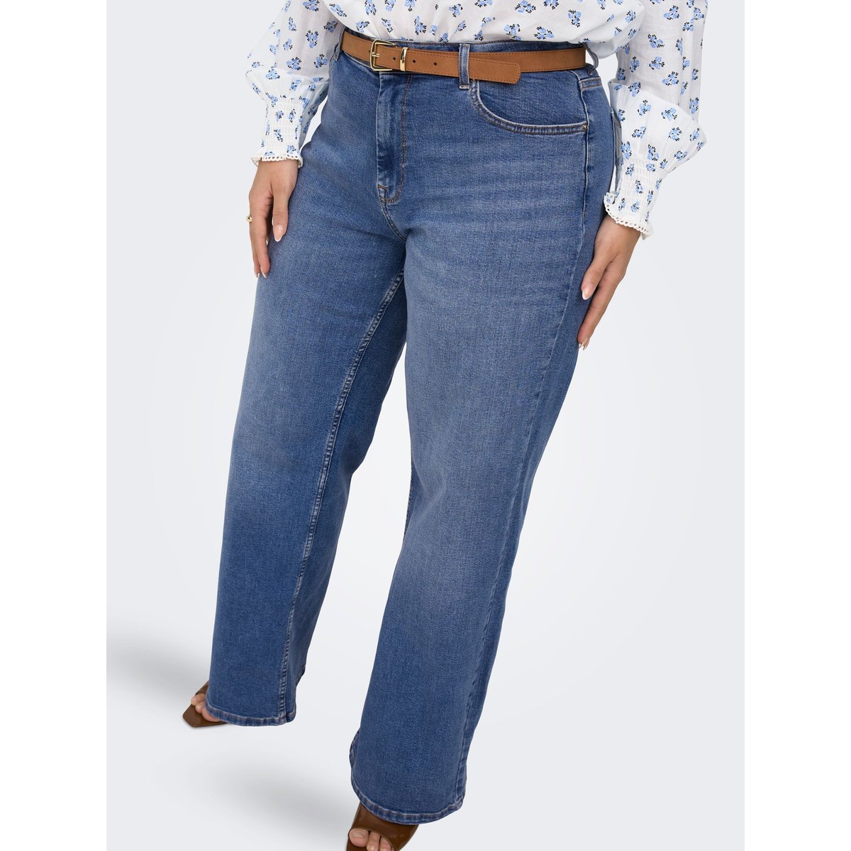 Jean À Jambe Large medium blue denim, ONLY CARMAKOMA