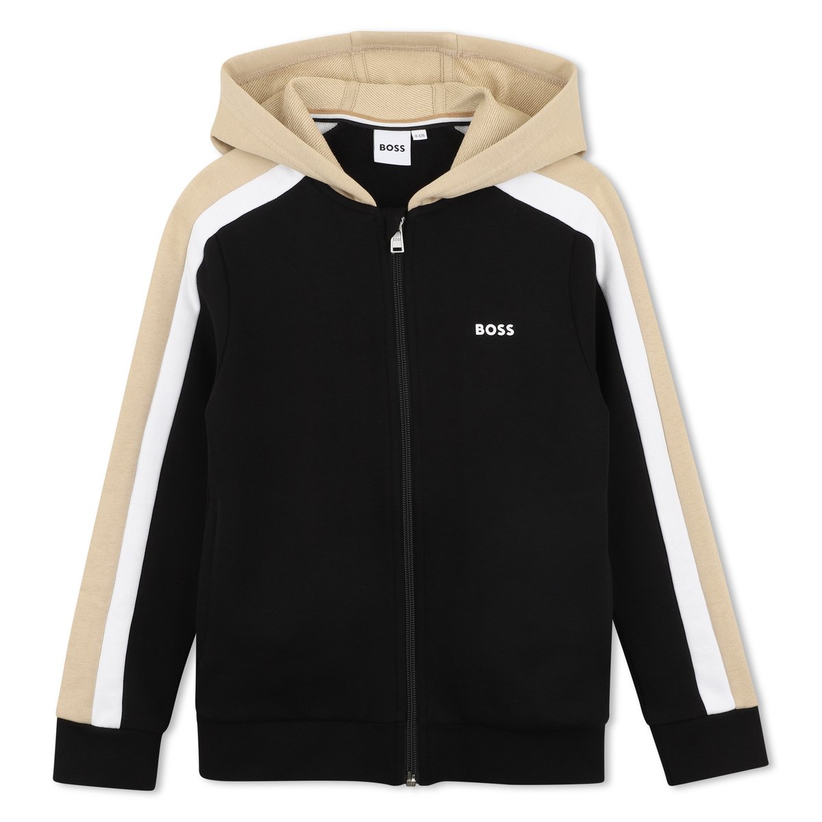 Sweat zippé à capuche black, BOSS KIDSWEAR