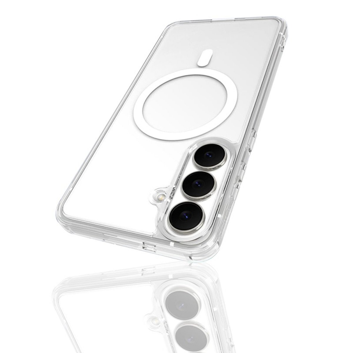 Coque Anti-choc Magnétique compatible Magsafe pour Galaxy S25 Fe Transparente + 2 vitres transparent, EVETANE