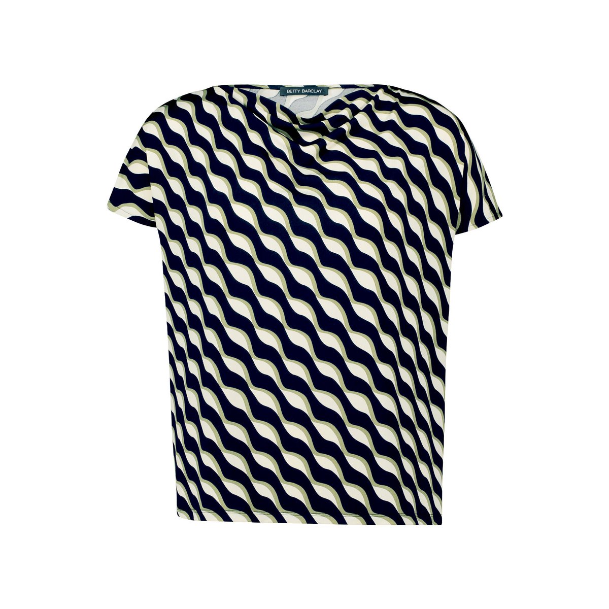 Haut imprimé à encolure bénitier dark blue/green, BETTY BARCLAY