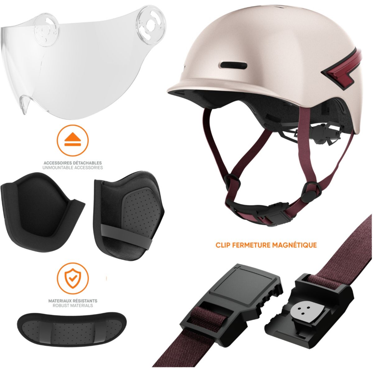 Casque Led Glow rose taille M rose, CASR