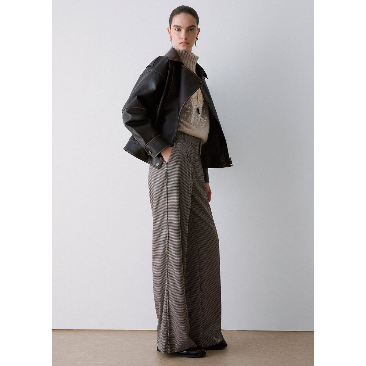 Pantalon long en pied-de-poule pied-de-poule, LIU JO