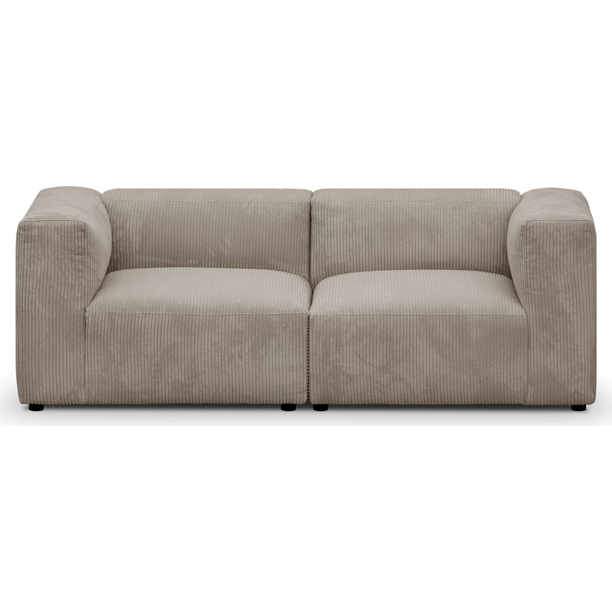 Canapé modulable 3 places en velours côtelé - MODULO taupe, HOMIFAB