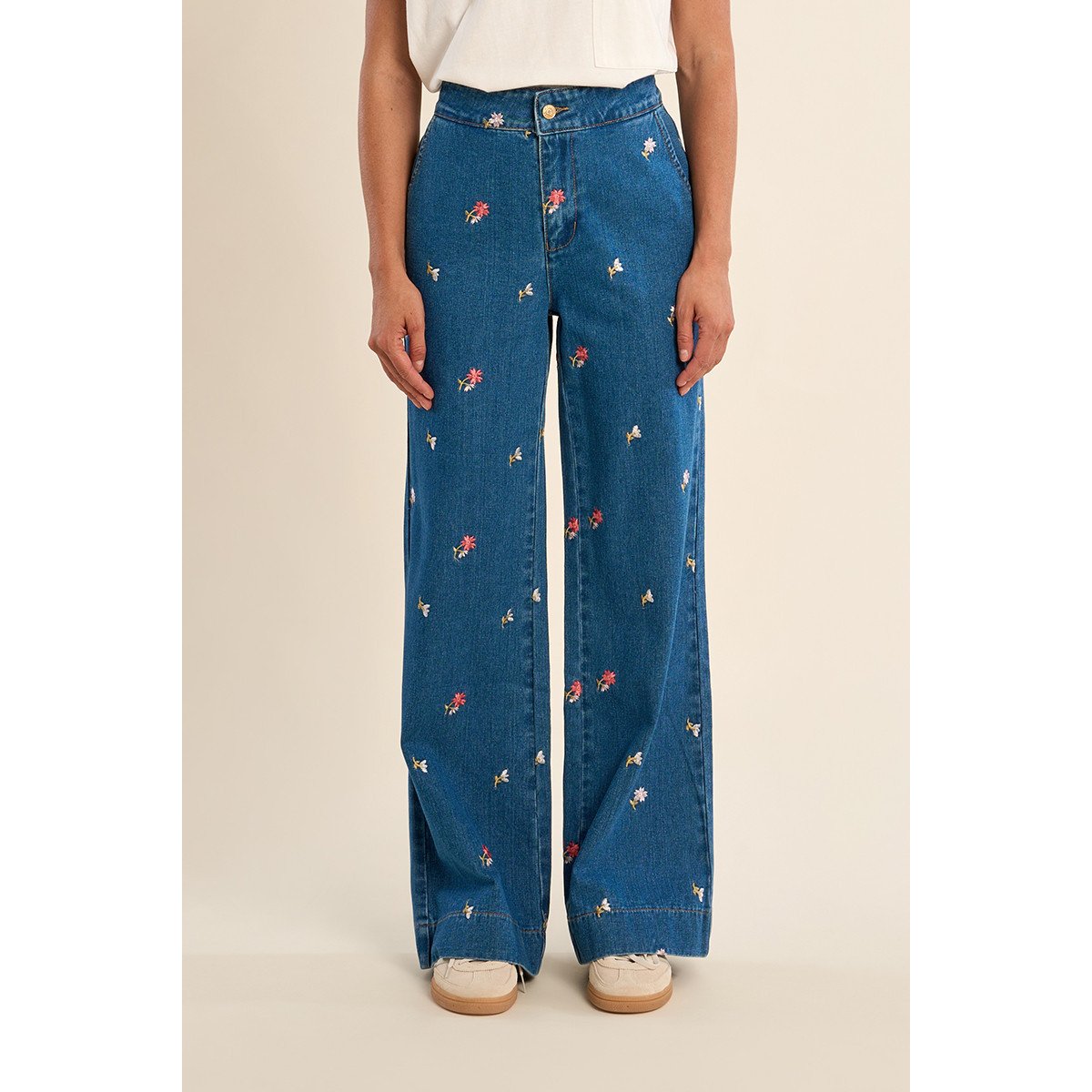 Jean large fantaisie denim blue, MOLLY BRACKEN