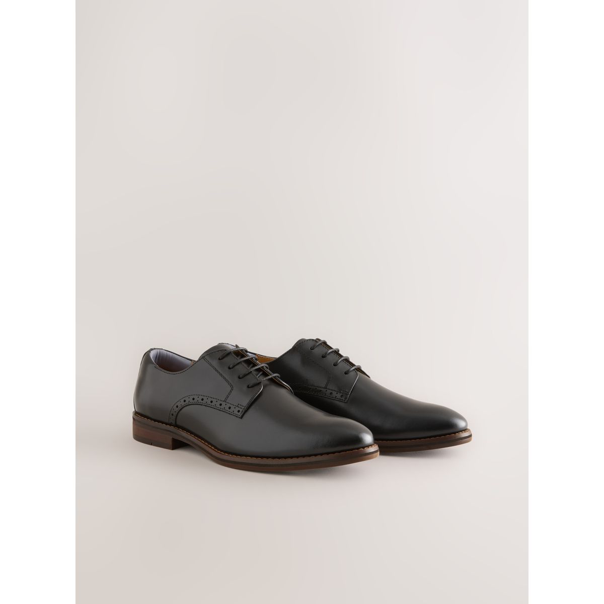 Chaussures derby en cuir marron, NEXT