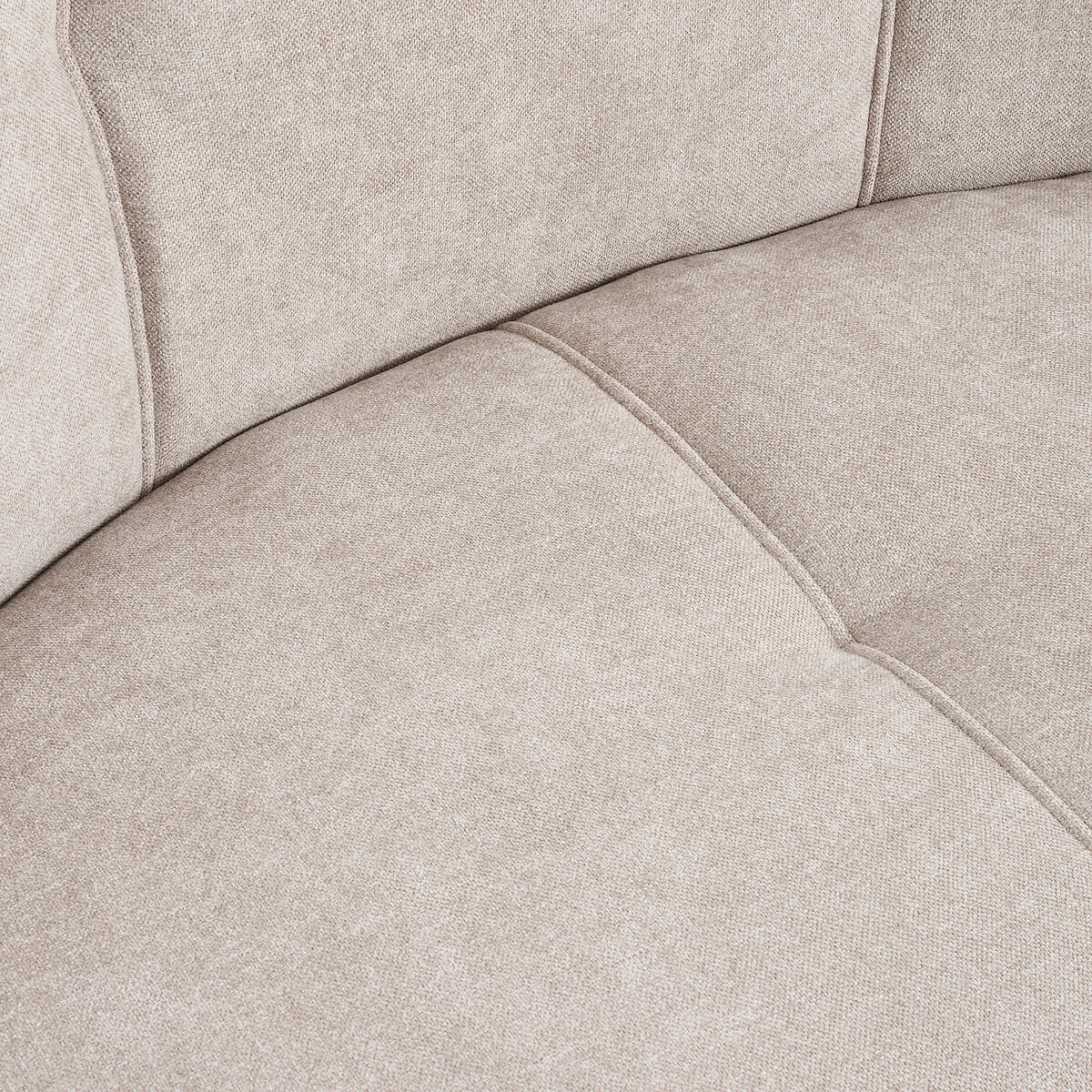 Élément fauteuil de table d'angle modulable, 1 place, en chenille fine, ANETA beige, LA REDOUTE INTERIEURS