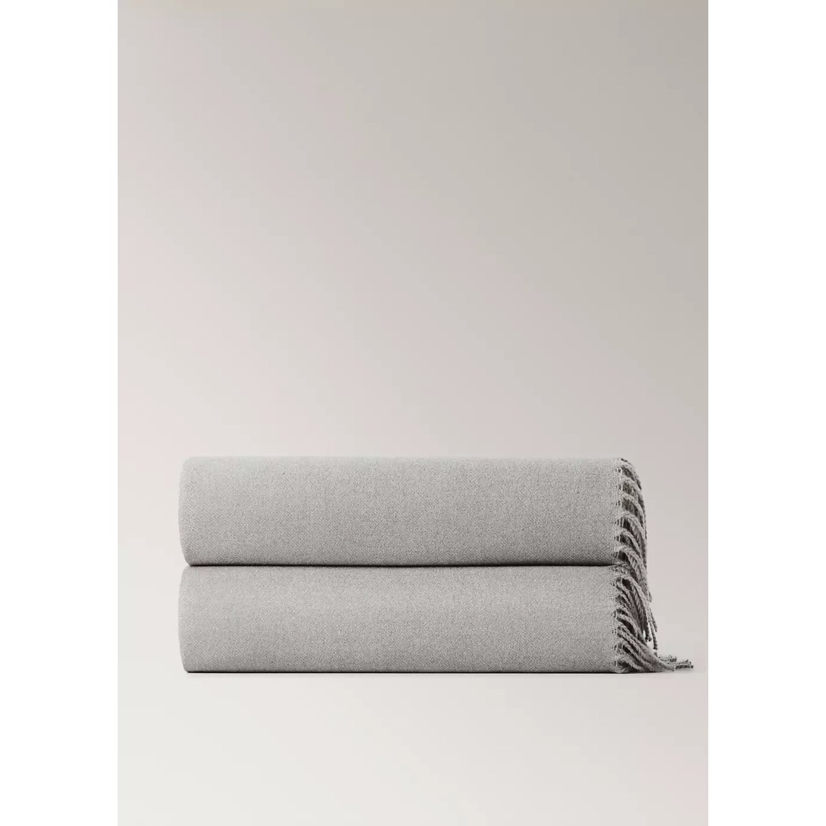 Plaid à franges gris, MANGO HOME