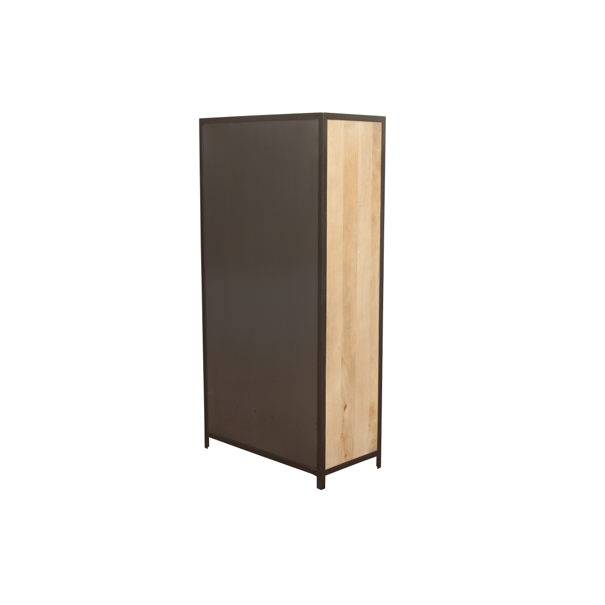 Armoire industrielle en bois massif manguier et métal noir L90 cm INDUSTRIA bois clair / noir, MILIBOO