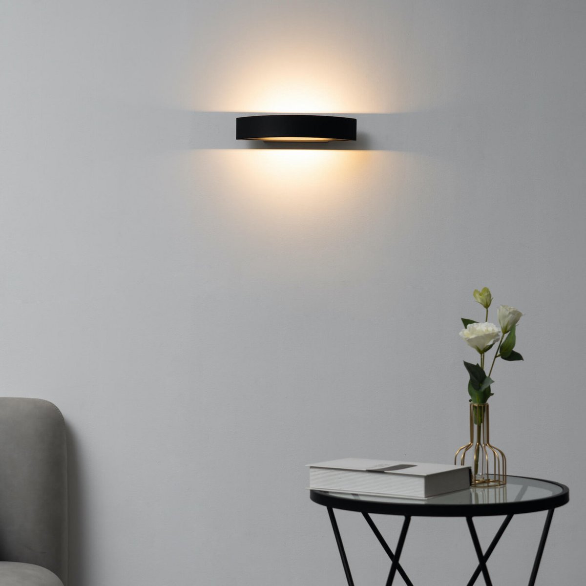 Applique murale LED épurée - ATTICA noir, KOSILUM