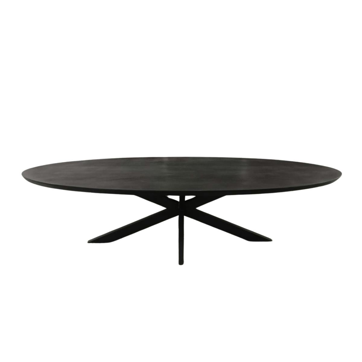Table ovale en bois 160 cm UDA noir, PIER IMPORT