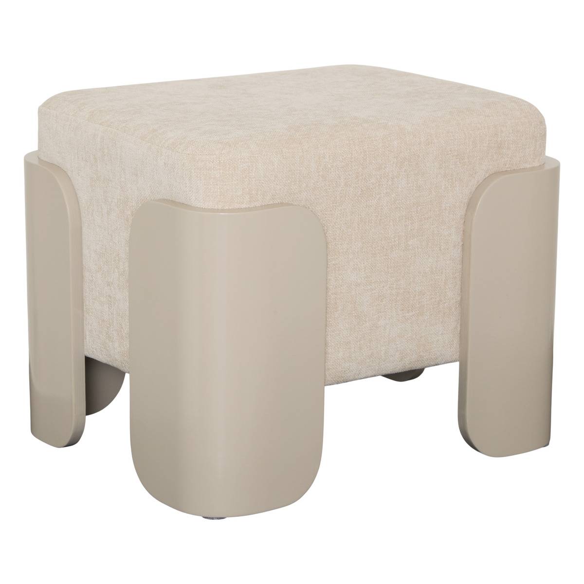 Pouf rectangulaire en pin MIZAR crème, ATMOSPHERA