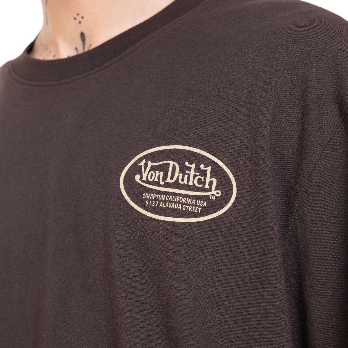 Tee shirt coton JOSE marron/beige/vert, VON DUTCH