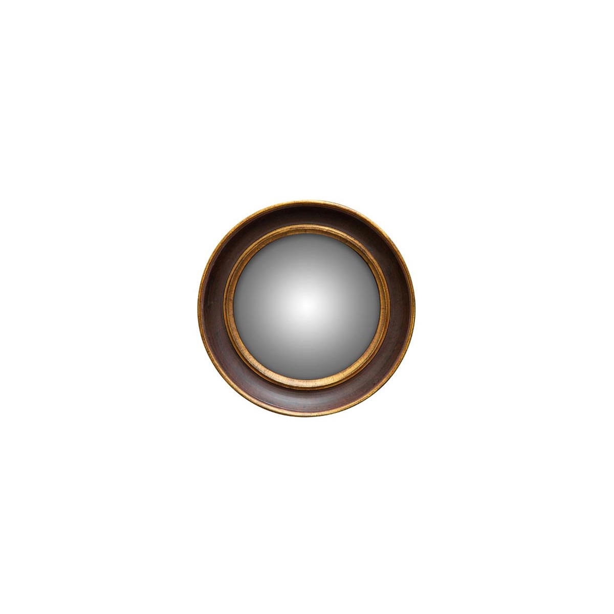 Miroir Convexe Mural Rond Résine Marron et Doré - Diamètre 17.5cm doré, WADIGA