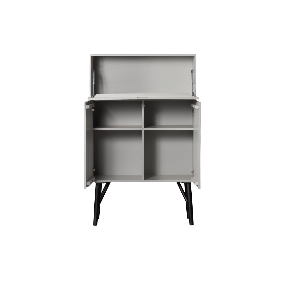 Armoire 3 portes en bois de manguier CARVED ORGANIC gris, WOOOD