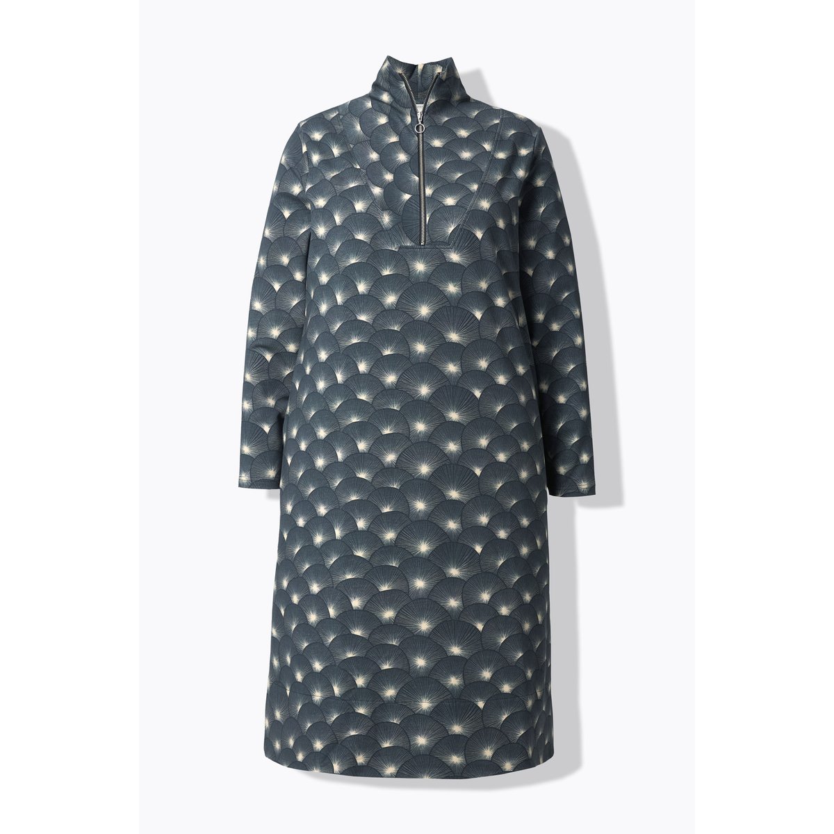 Robe évasée en molleton de coton bio noir, ULLA POPKEN