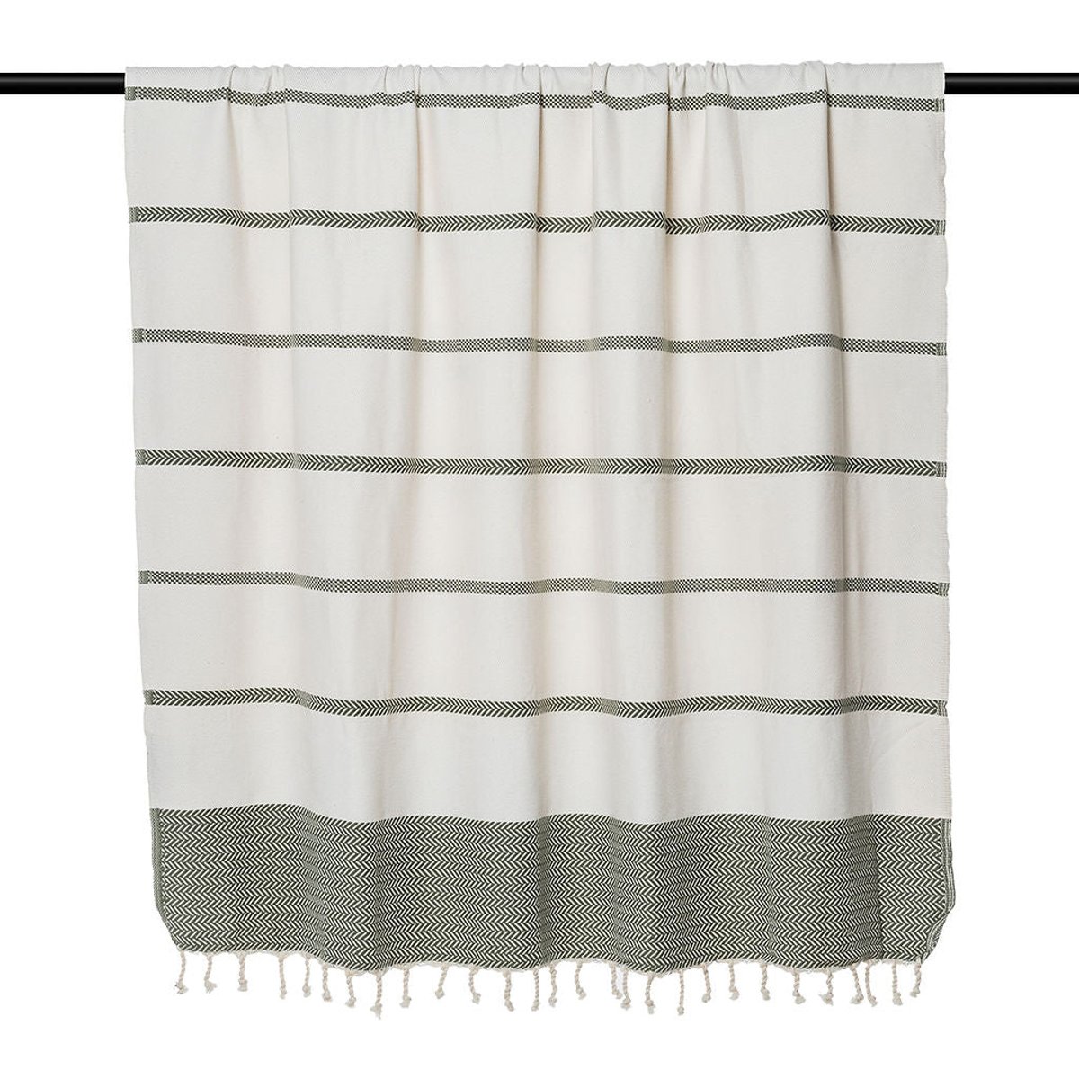 Plaid coton LIV vert olive, FEBRONIE