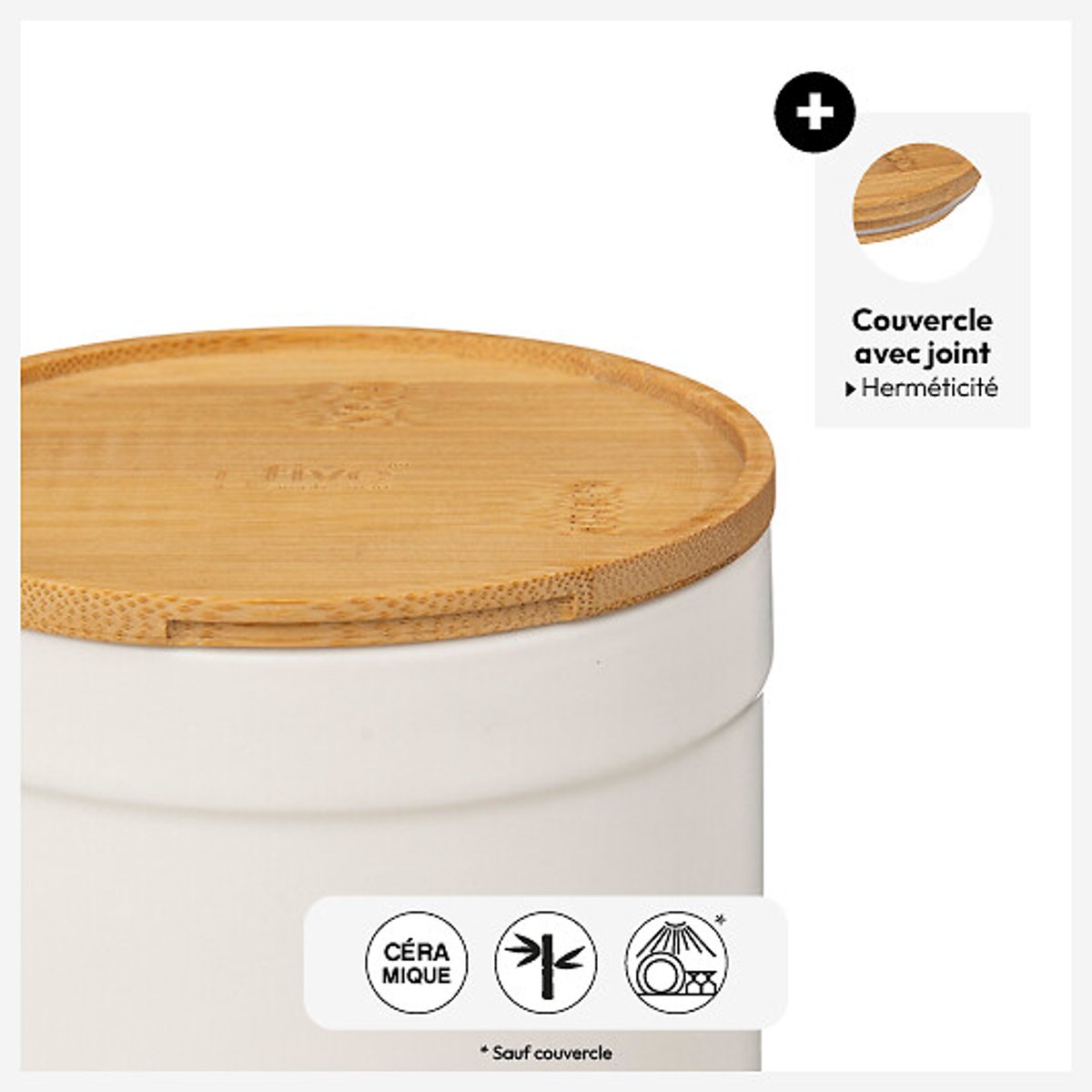 Boîte biscuits Céramique NATURÉO blanc, 5FIVE SIMPLY SMART