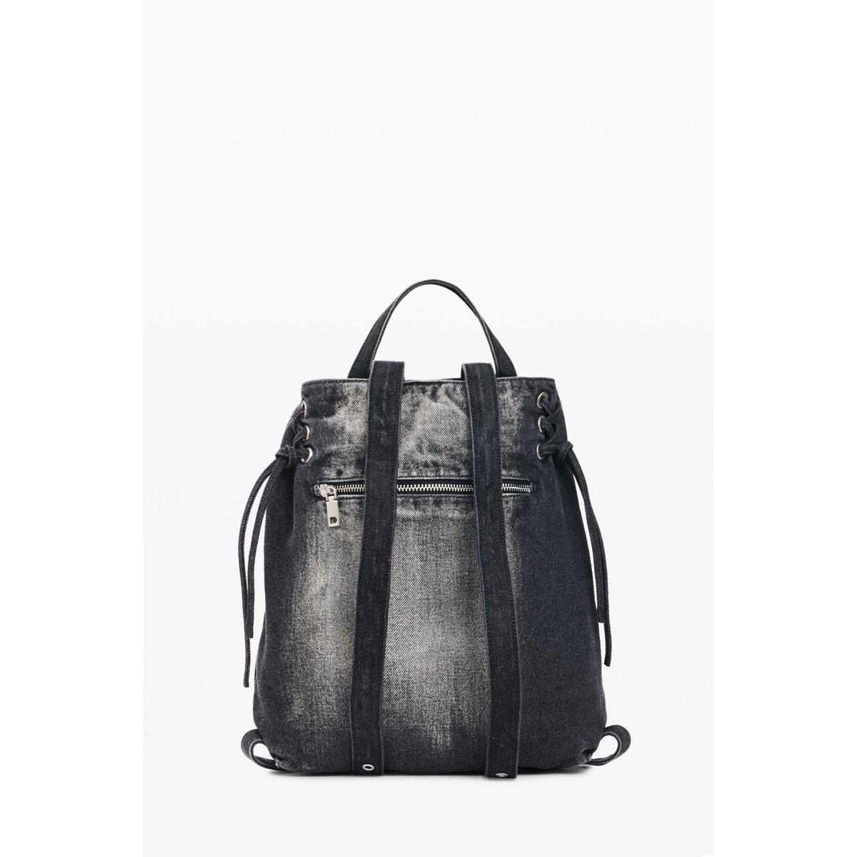 Sac à dos denim moyen noir, DESIGUAL