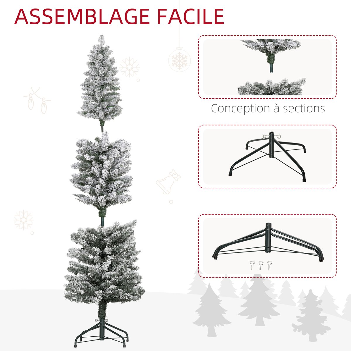 Sapin de Noël Plastique Vert vert, HOMCOM