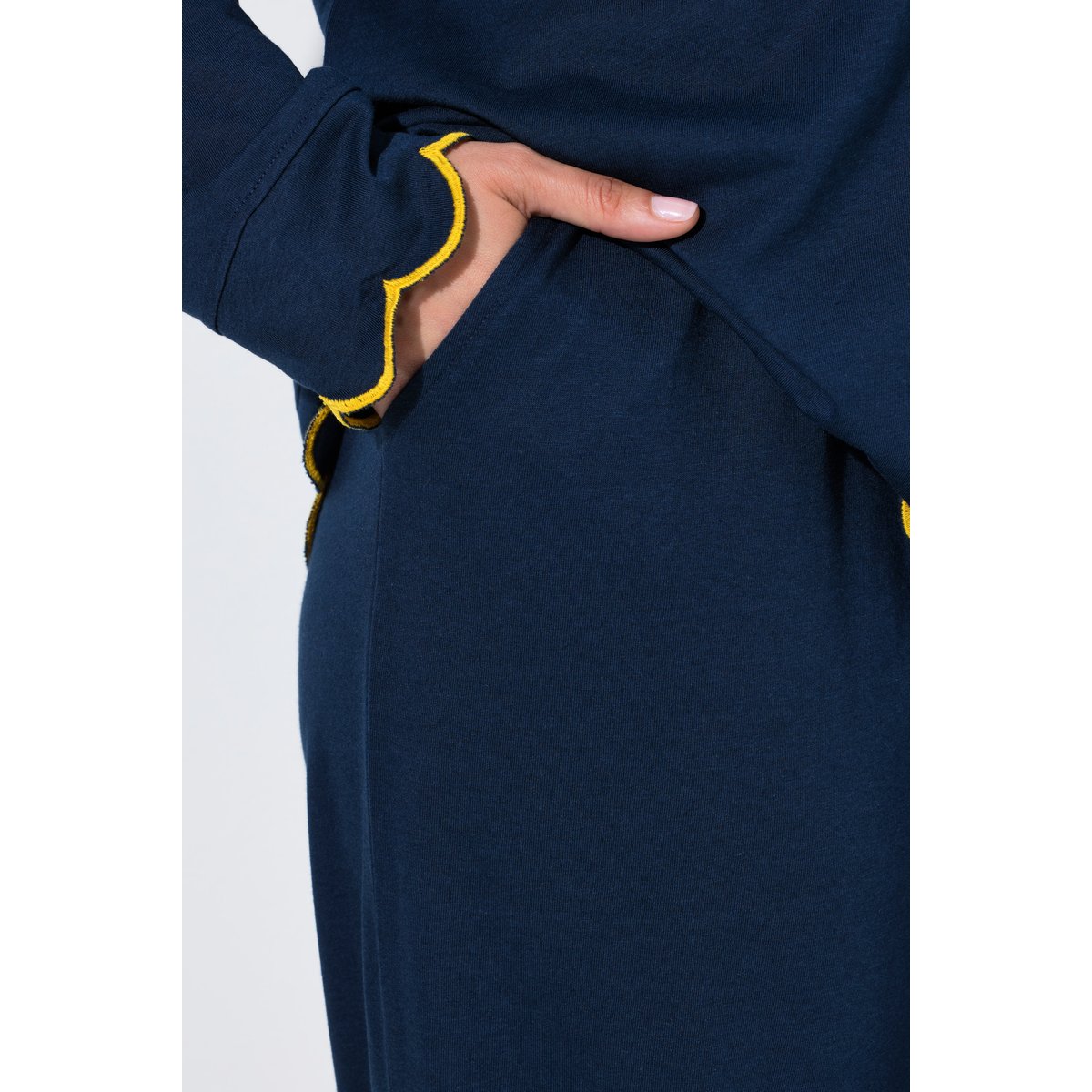 Pyjama en modal mélangé, passepoil fantaisie bleu nuit, ULLA POPKEN