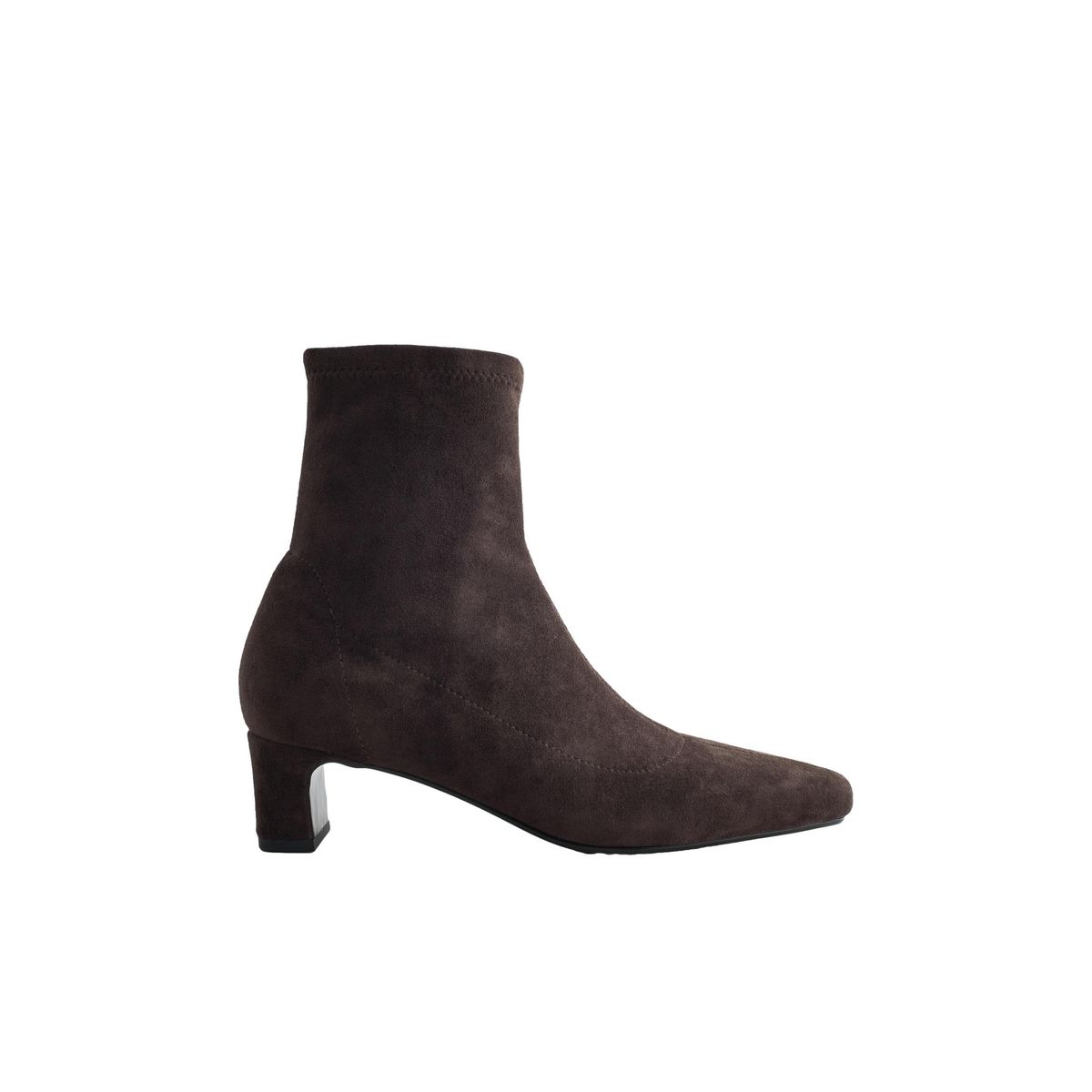 Bottines souples à bout ciselé et talon carré marron chocolat, NEXT