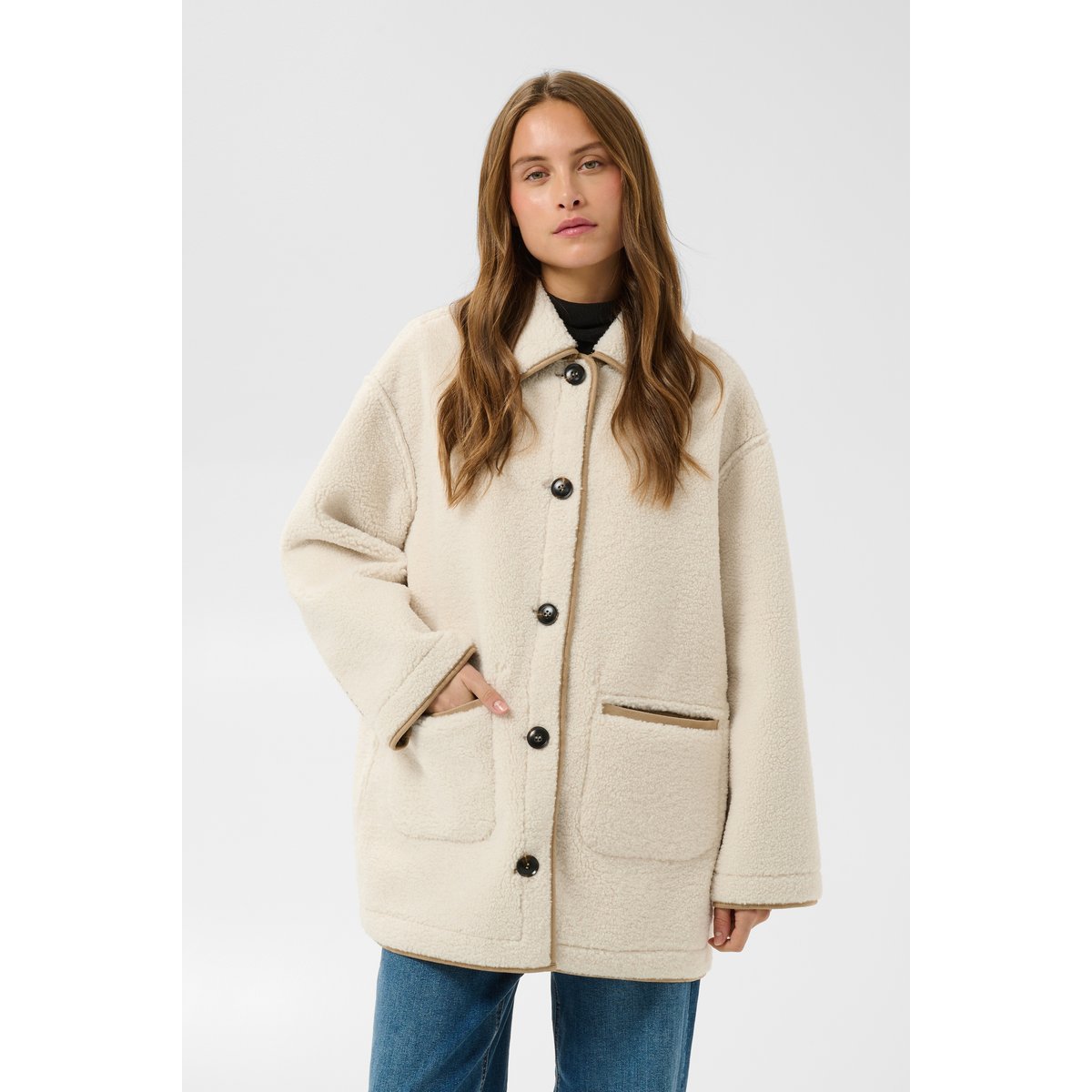 Veste blanc beige whisper white/desert taupe, KAFFE