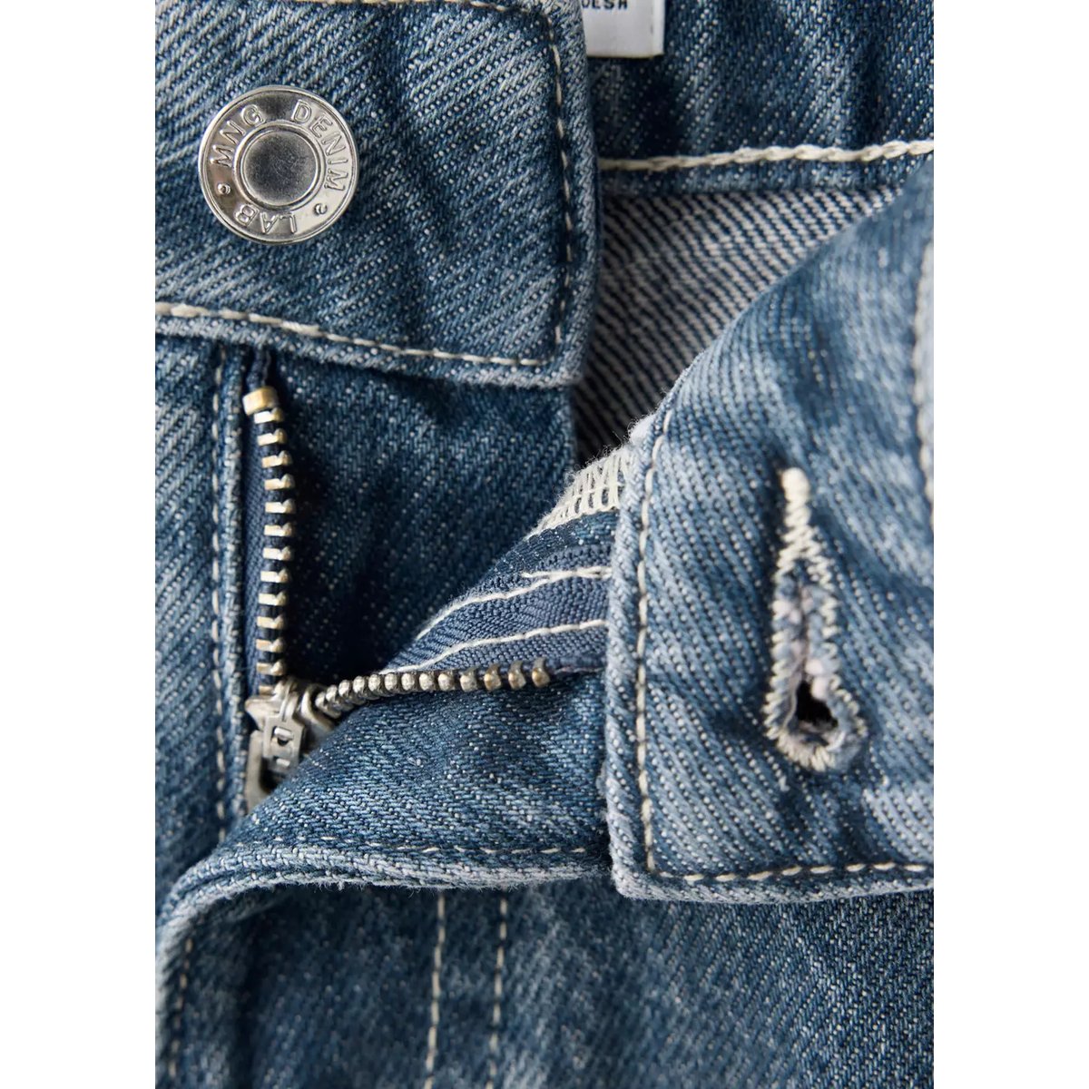 Jean droit détail strass bleu foncé, MANGO KIDS