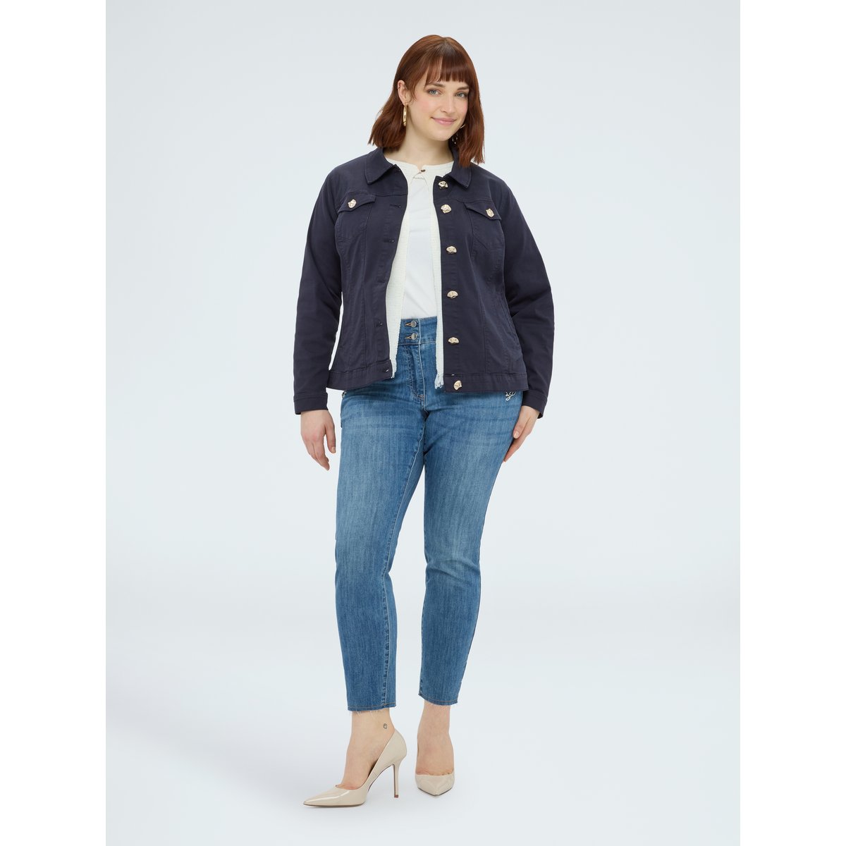 Veste avec boutons décoratifs bleu, FIORELLA RUBINO