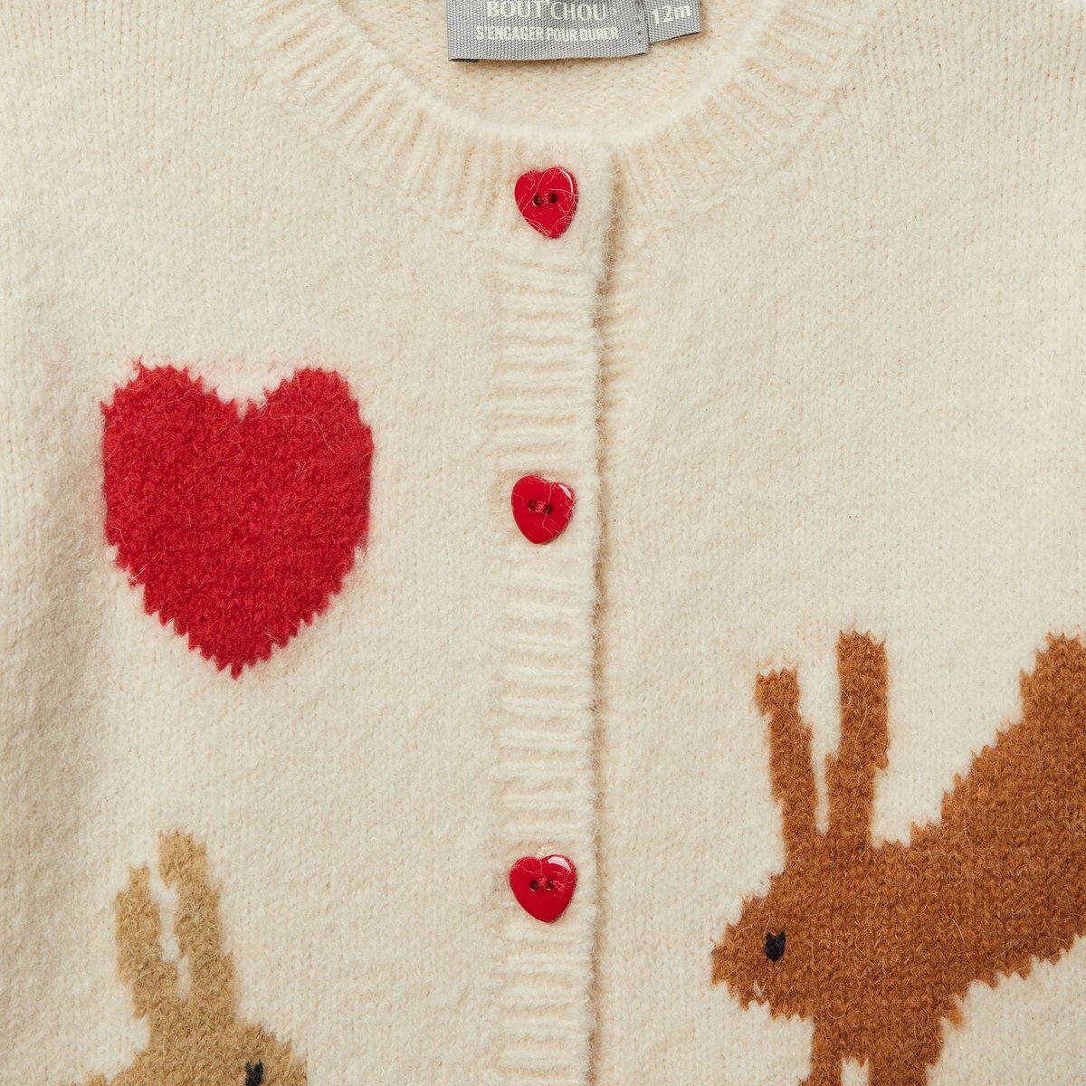 Cardigan tricot brodé white cap, BOUT'CHOU