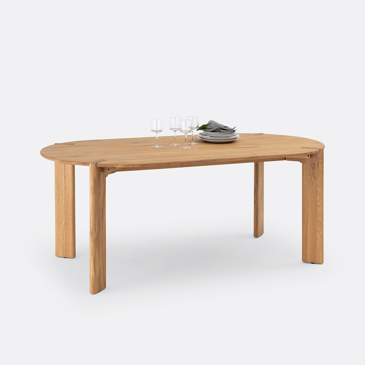 Table à manger, en chêne massif, 6 à 8 couverts, ELMO chêne, LA REDOUTE INTERIEURS