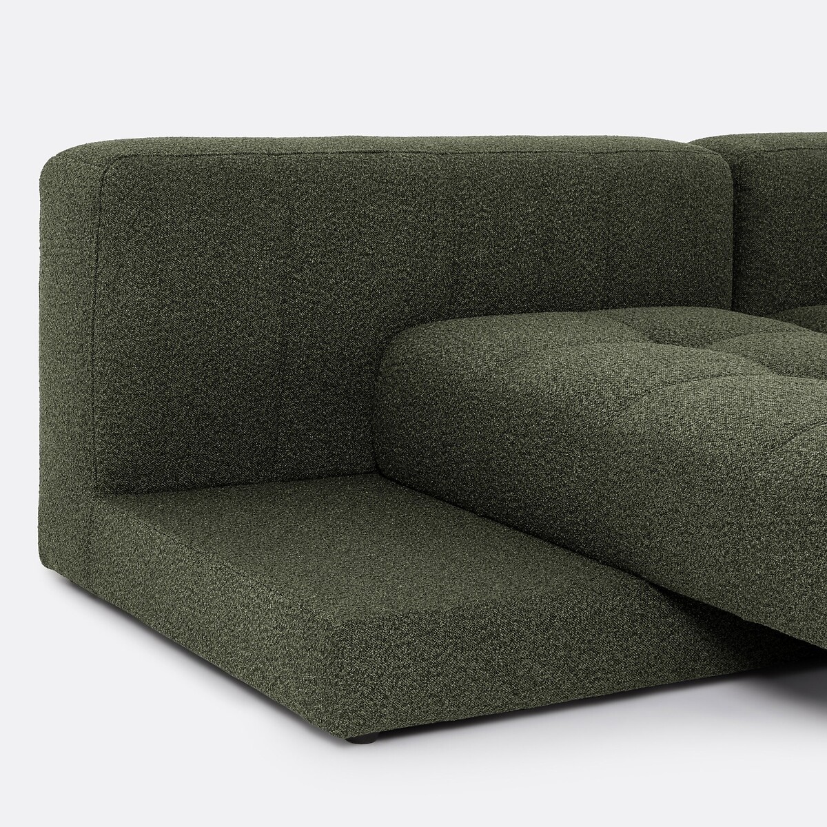 Banquette assise pivotante, gauche, modulable, en bouclette fine, FANO vert, LA REDOUTE INTERIEURS