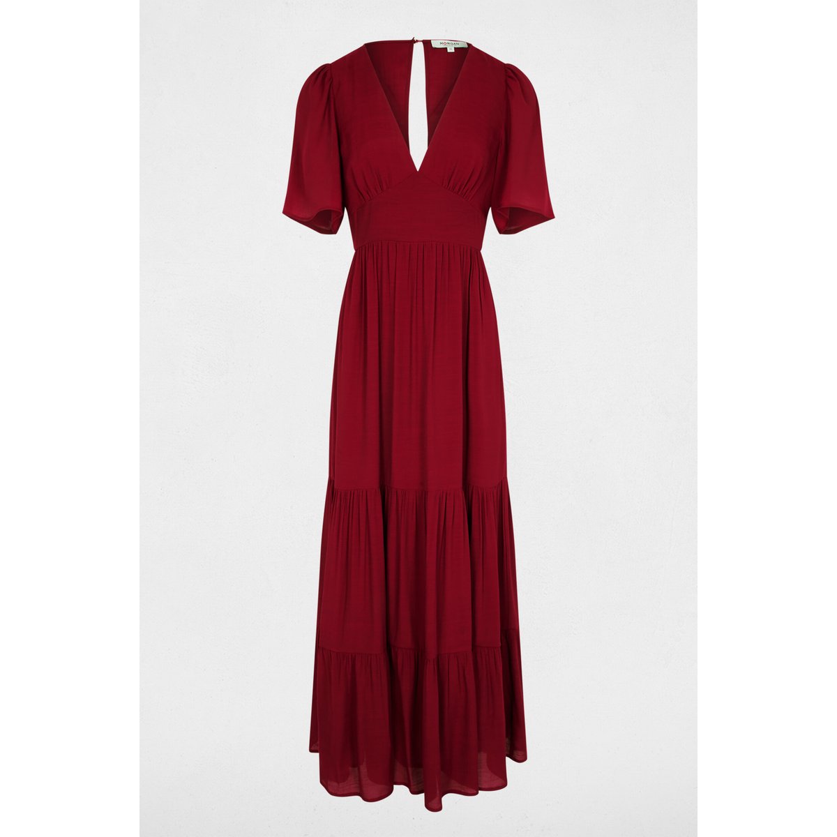 Robe longue col v bordeaux, MORGAN