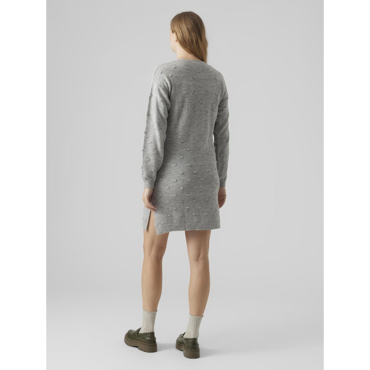 Robe En Maille grise - light grey melange, MAMA LICIOUS