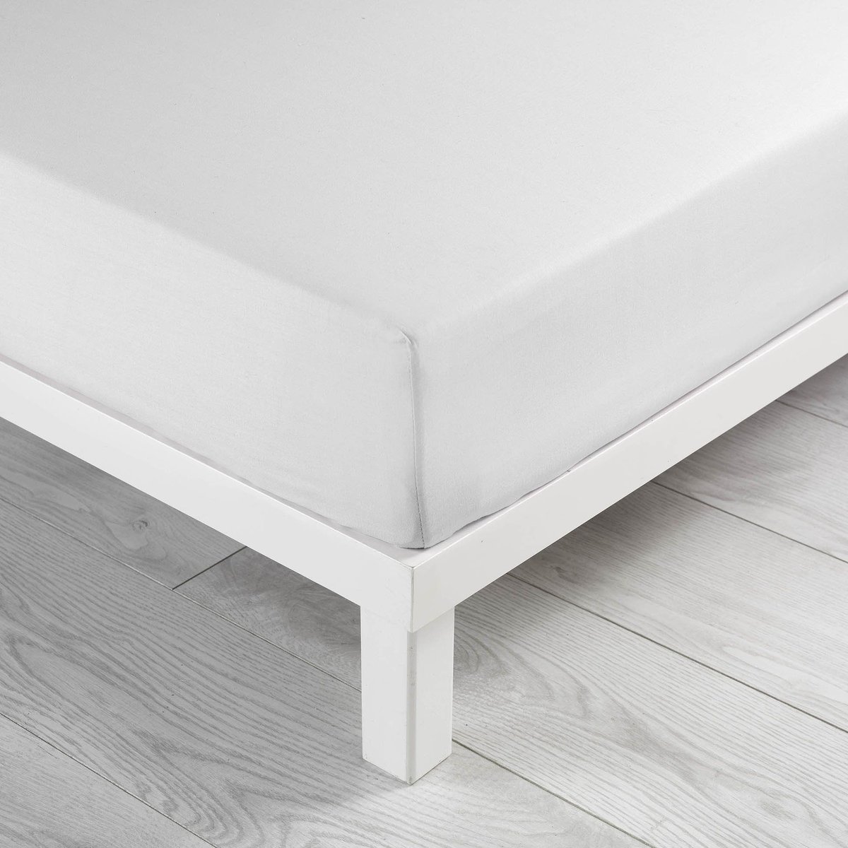 Drap housse 2 places 100% coton uni GRANA blanc, TOILINUX