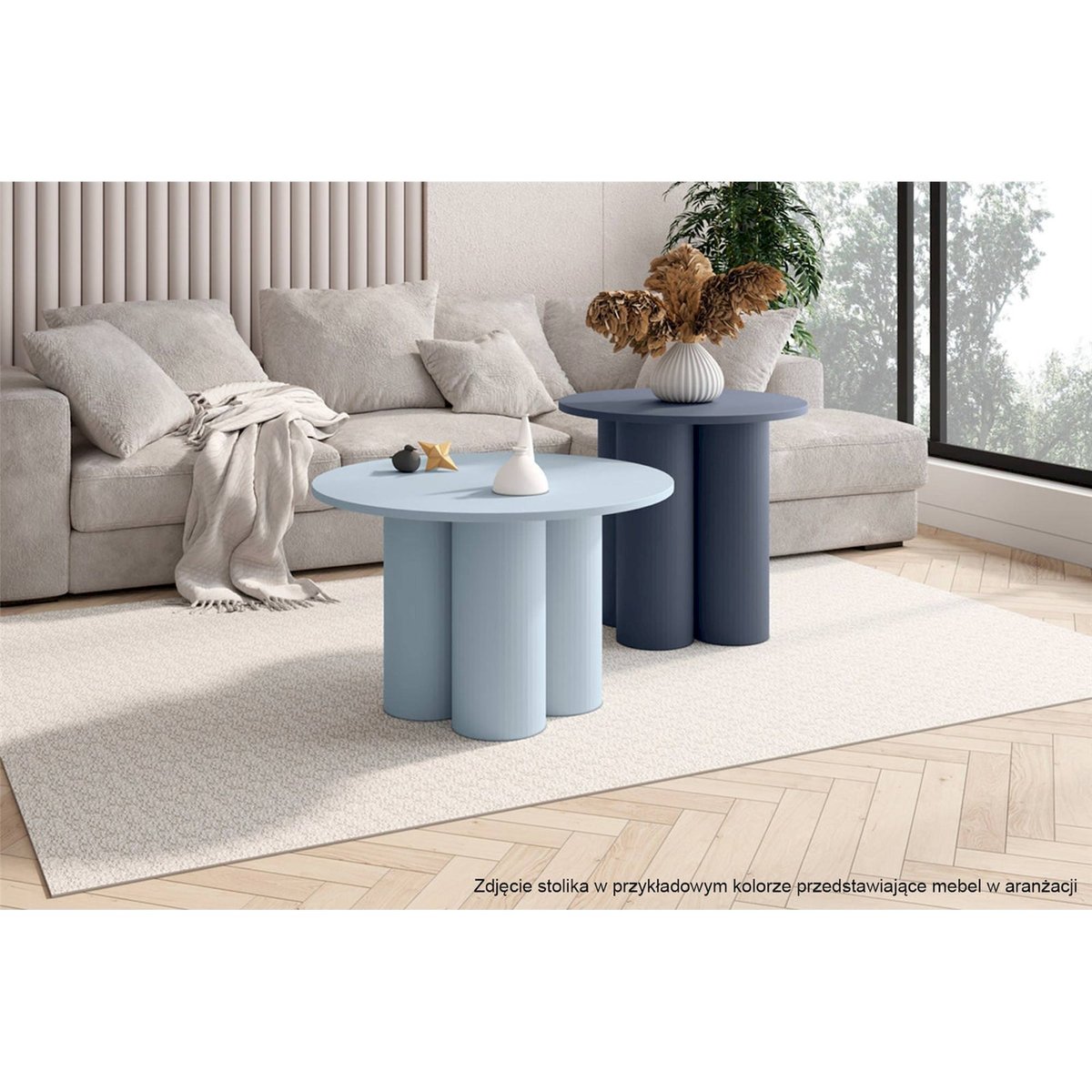 Table basse ronde bois collection STESSLE cachemire, RECOLLECTION
